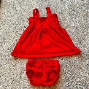 Red dress with bloomers. 6m from carters